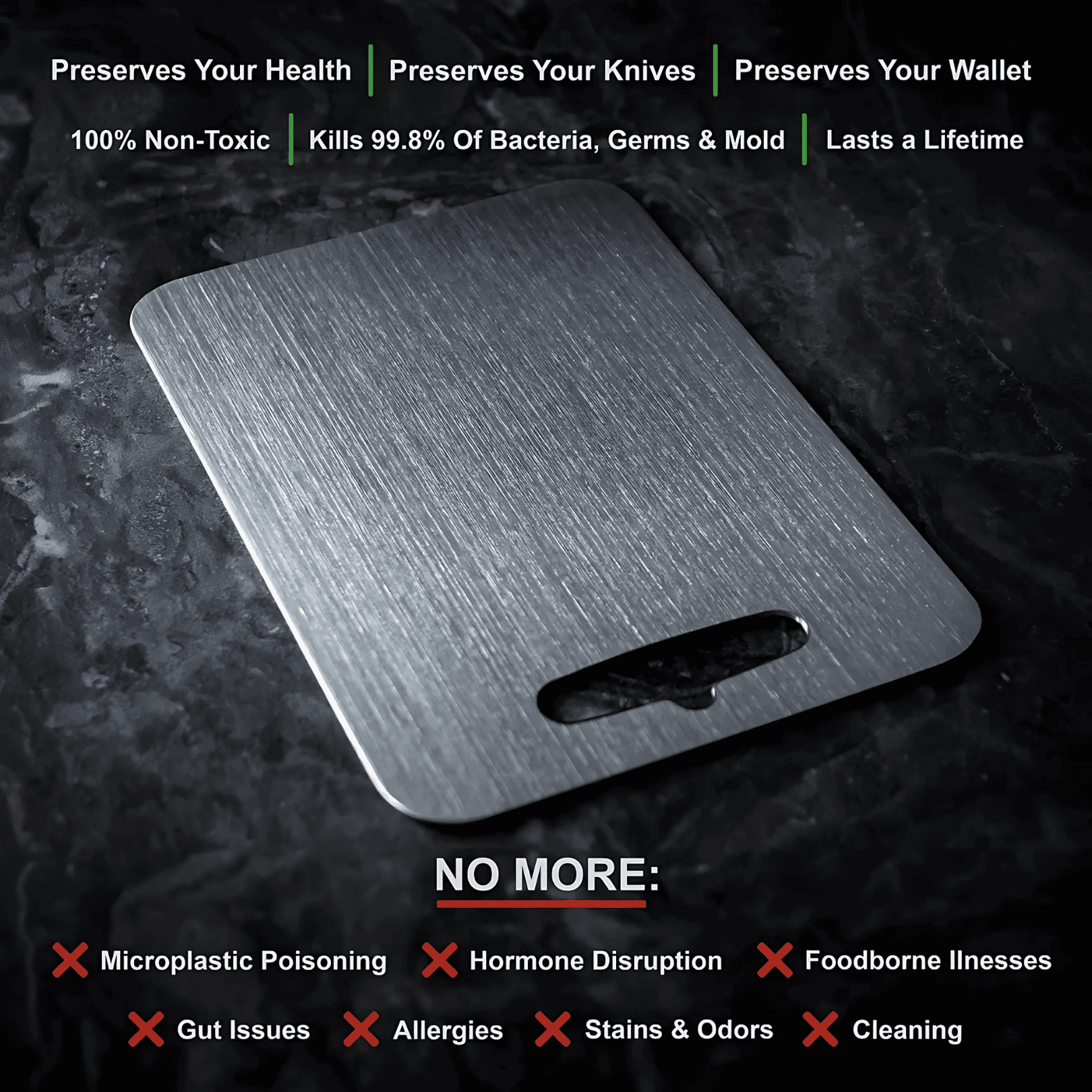 Original Tsamurai™ Aerospace-Grade Pure Titanium Cutting Board